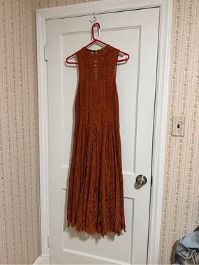 Free People Women's Burnt Orange Lace Maxi Dress